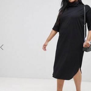 Women's ASOS Design Curve Black Funnel Neck Dress